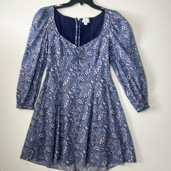 J.CREW LIBERTY FABRIC SWEETHEART SMOCKED FLORAL PUFF SLEEVES DRESS SIZE 4 - Picture 1 of 10
